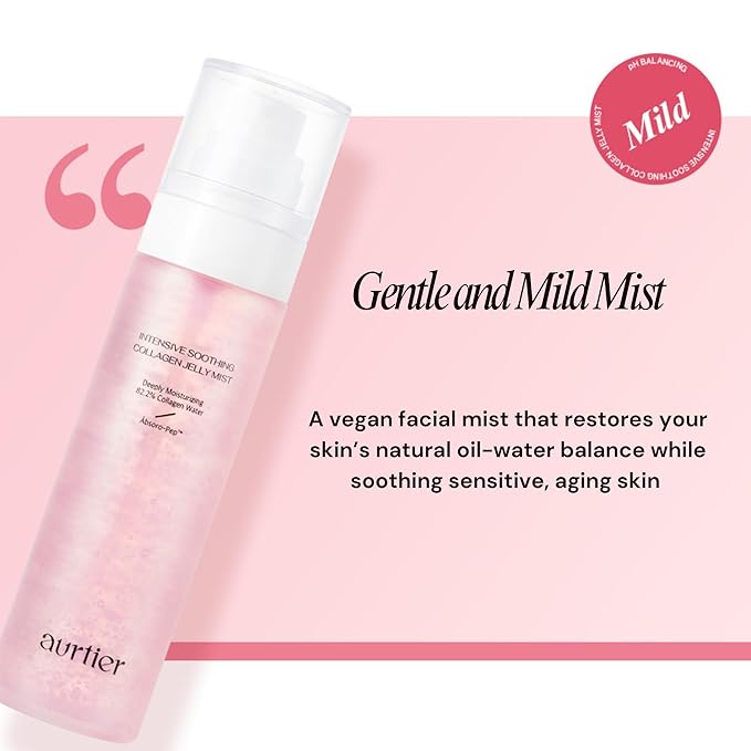 Intensive Hydrating Jelly Mist, Infused with 82.2% Collagen Water, hyaluronic acid, Vegan, Deep Moisturizing, Soothing, Firmness, Glow for All Skin Types (100ml / 3.30 fl oz.)