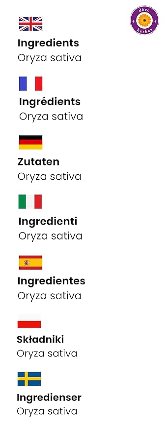 dève herbes Pure Rice Bran Oil (Oryza Sativa) Cold Pressed 30ml (1 oz)