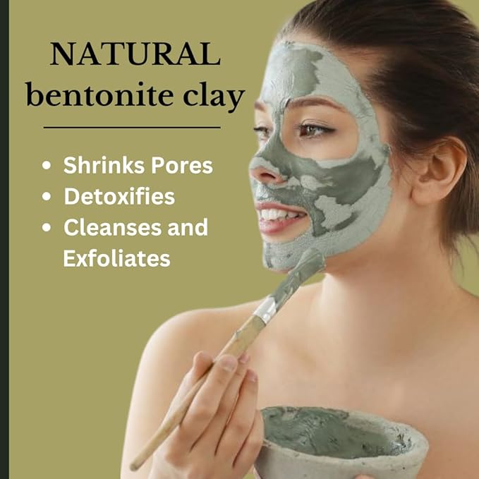 100% Natural Calcium Bentonite Clay Powder for Facial Masks, Creams, Body Wraps and Soap Making 0.5 LBS / 227 GMS