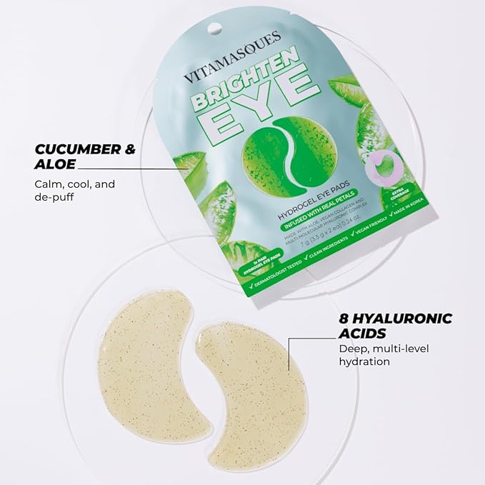 Vitamasques Hydrogel Eye Pads, Infused with Real Petals (Pack of 3)