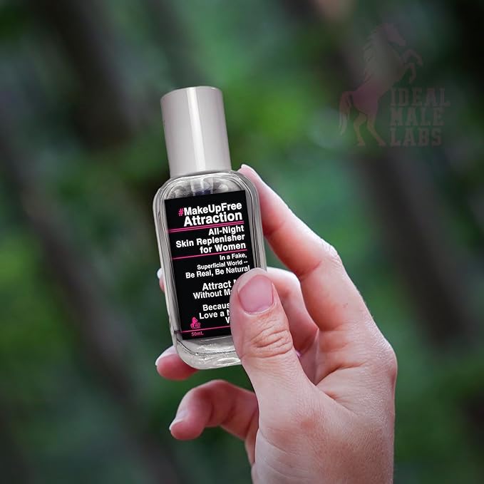 #MakeUpFree Attraction Replenisher for Women, 50mL, Deep Nightly Renewal for Healthy Clear Skin, Anti-Aging, Attract Men Without Makeup, Be Confident. Be Real. Be Natural