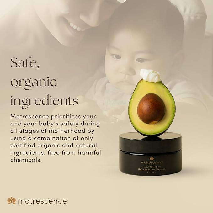 Stretch Mark Relief Restorative Belly Butter (8oz/118ml) | Spa-Quality Maternity Skincare | Clean, Organic, Pregnancy-Safe | Non-Greasy Deeply Nourishing & Moisturizing Skin Treatment