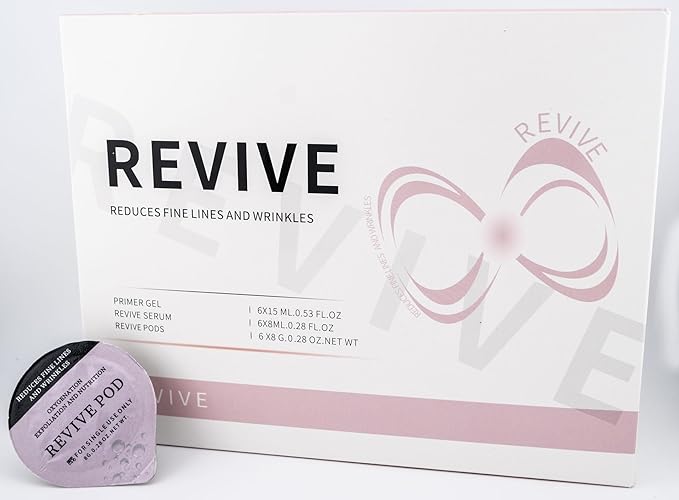 Revive - OxyGeneo Oxygen Facial CO2 Therapy Machine, Geneo Type Pods, Home Facial, 6 Pods + 6 Primer Gel + 6 Revive Serum After Treatment (NEW FORMULA less foam)