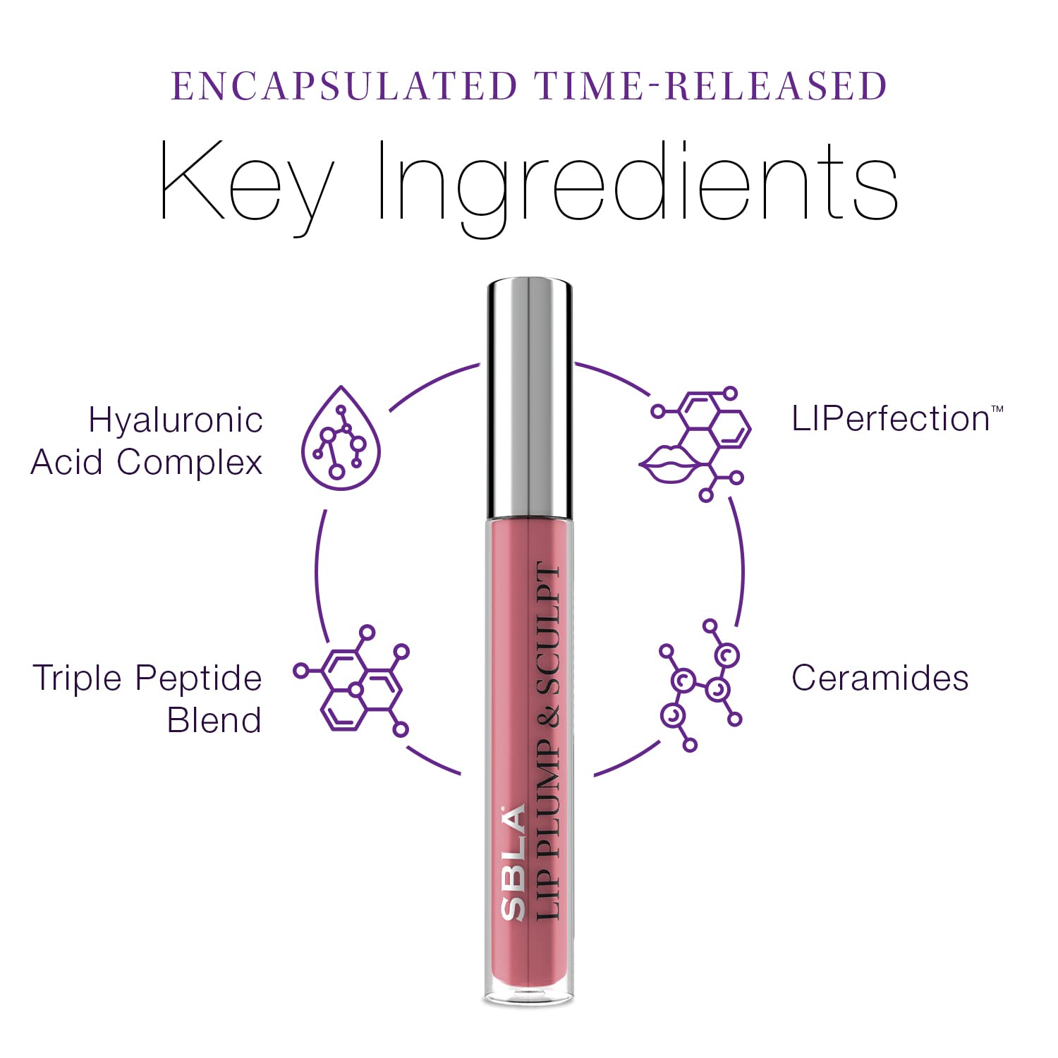 SBLA Beauty - Double The Plump - Lip Plump & Sculpt 11 Fl Oz / 325ml - Lip Plumper - Fuller & Firmer Lips, With Hyaluronic Acids & Peptides - Instantly Plumps, Enhances Hydrates, Reduces Fine Lines