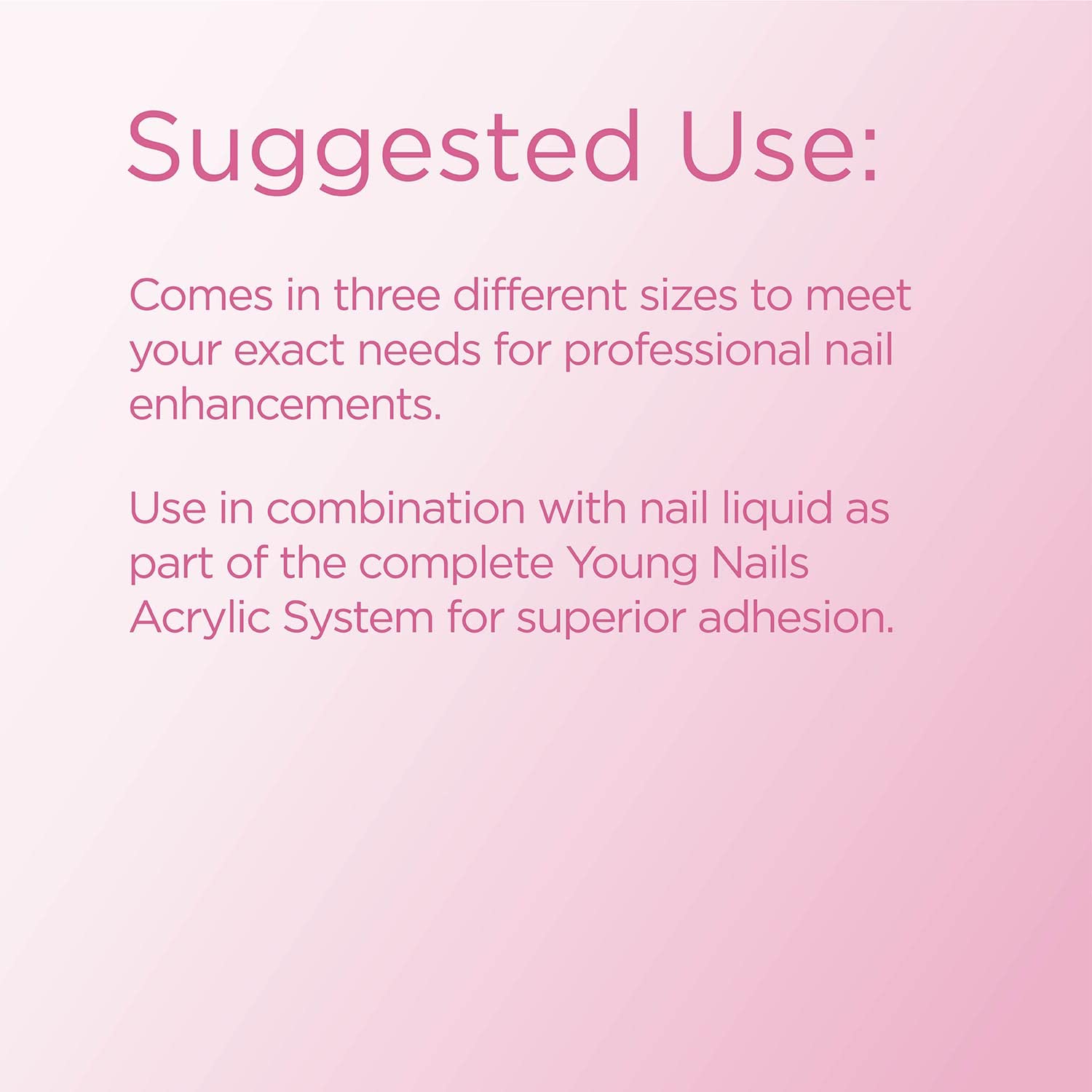 Young Nails Acrylic Core Powder - Self-Leveling Acrylic Nail Powder, Clear Nude Pink White Acrylic Powder for Nail Extenstion, Professional Grade, Superior Adhesion, Color - Pink, 45g