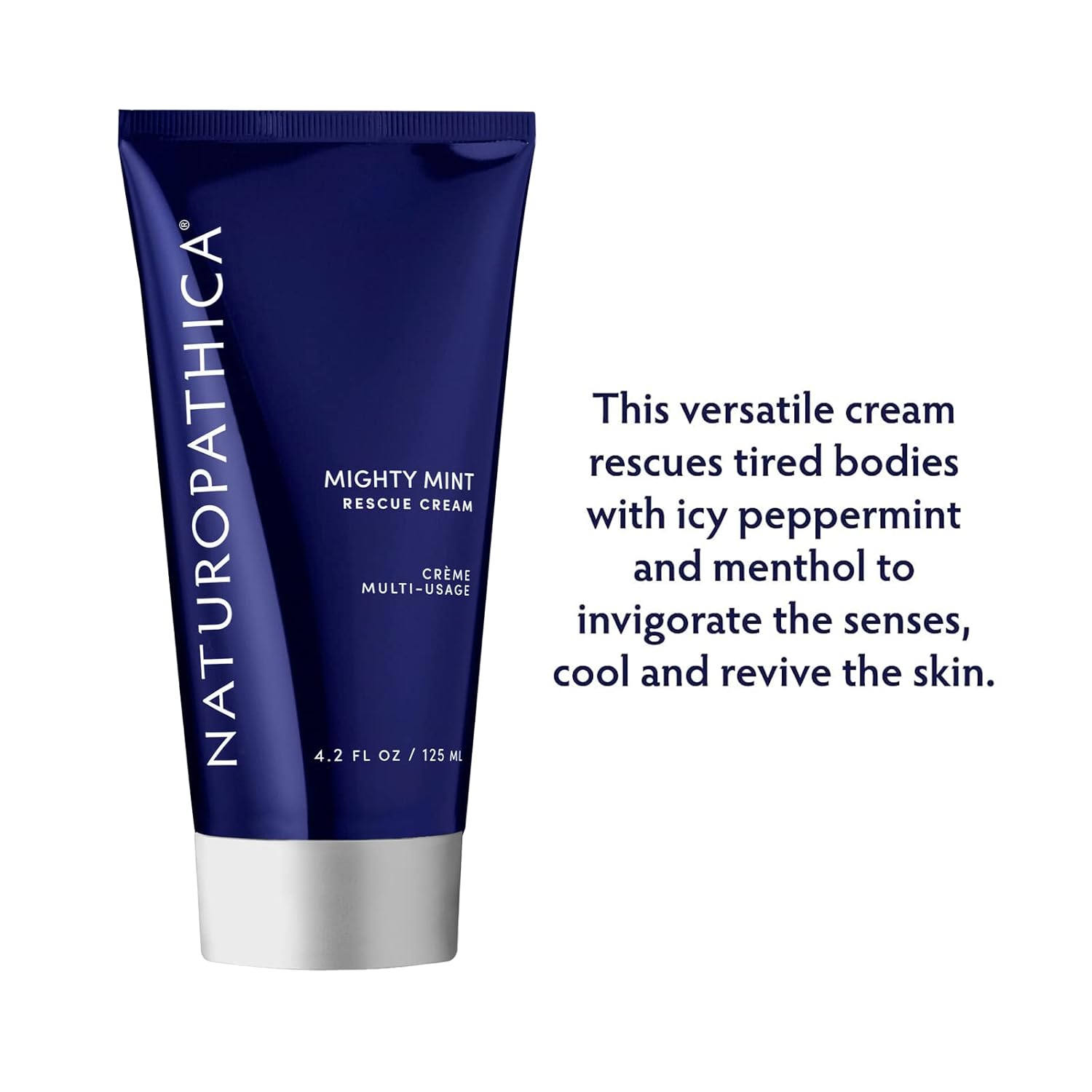 Naturopathica Mighty Mint Rescue Cream, Moisturizing Body Lotion with Peppermint & Menthol to Cool & Revive Skin, Soothing Relief for Sore Muscles, 4.2 fl oz