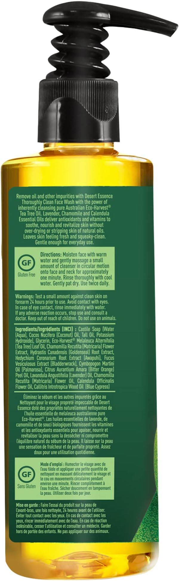 Desert Essence Thoroughly Clean Face Wash - Original - 8.5 Fl Oz - Pack of 2 - Tea Tree Oil - For Soft Radiant Skin - Gentle Cleanser - Extracts Of Goldenseal, Awapuhi, & Chamomile Essential Oils