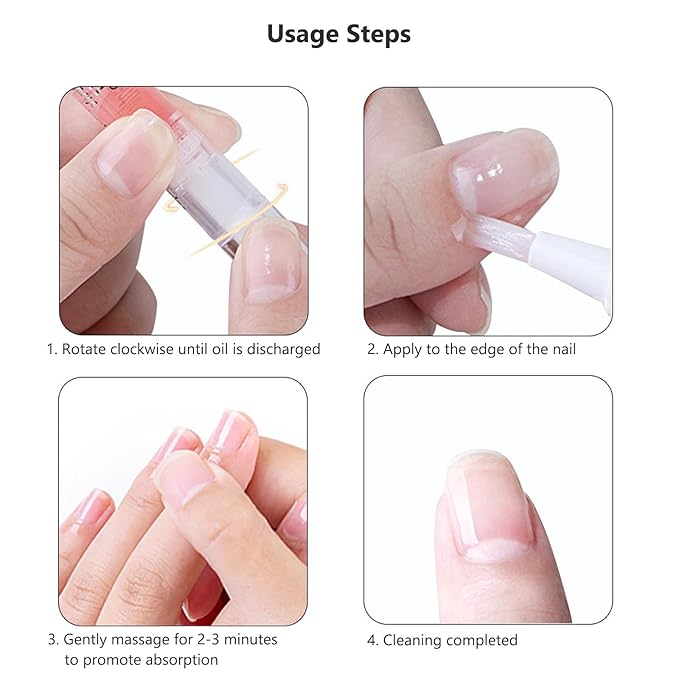 Cuticle Oils Pen: 6PCS Fruit Smell Revitalizer For Growth And Strength, Cuticle Remover- Cuticle Softener - Nail Strengthener, Professional Manicure - Pedicure Accessory (0.3 fl oz Bottles)