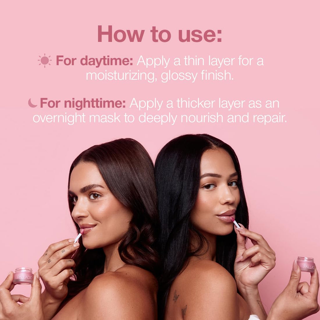 Palladio Lip Mask Intense Overnight Moisturizer to Nourish and Repair Dry Lips While Sleeping, Hydrates for Smooth, Soft, Plump Lips Infused with Shea Butter and Sweet Cherry