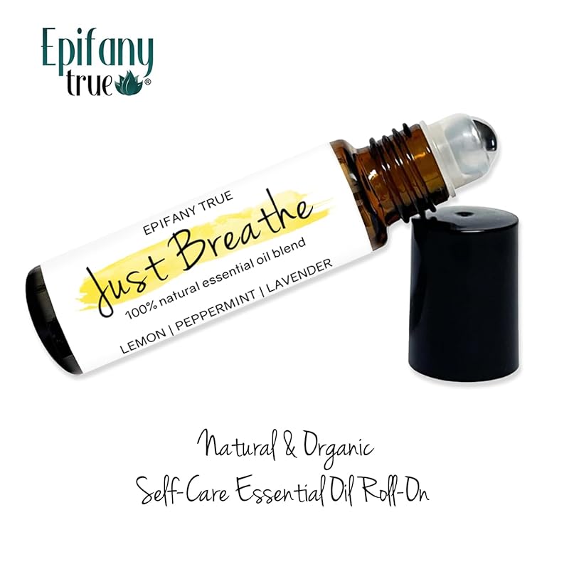 Apricot & Camellia Body Oil 4oz Wellness Self-Care Gift Set, 4 Pieces, Natural, Scented Coconut Soy Candle 4oz, Calendula Lip Balm 0.15 oz, Just Breathe Essential Oil Roll-On 0.33oz