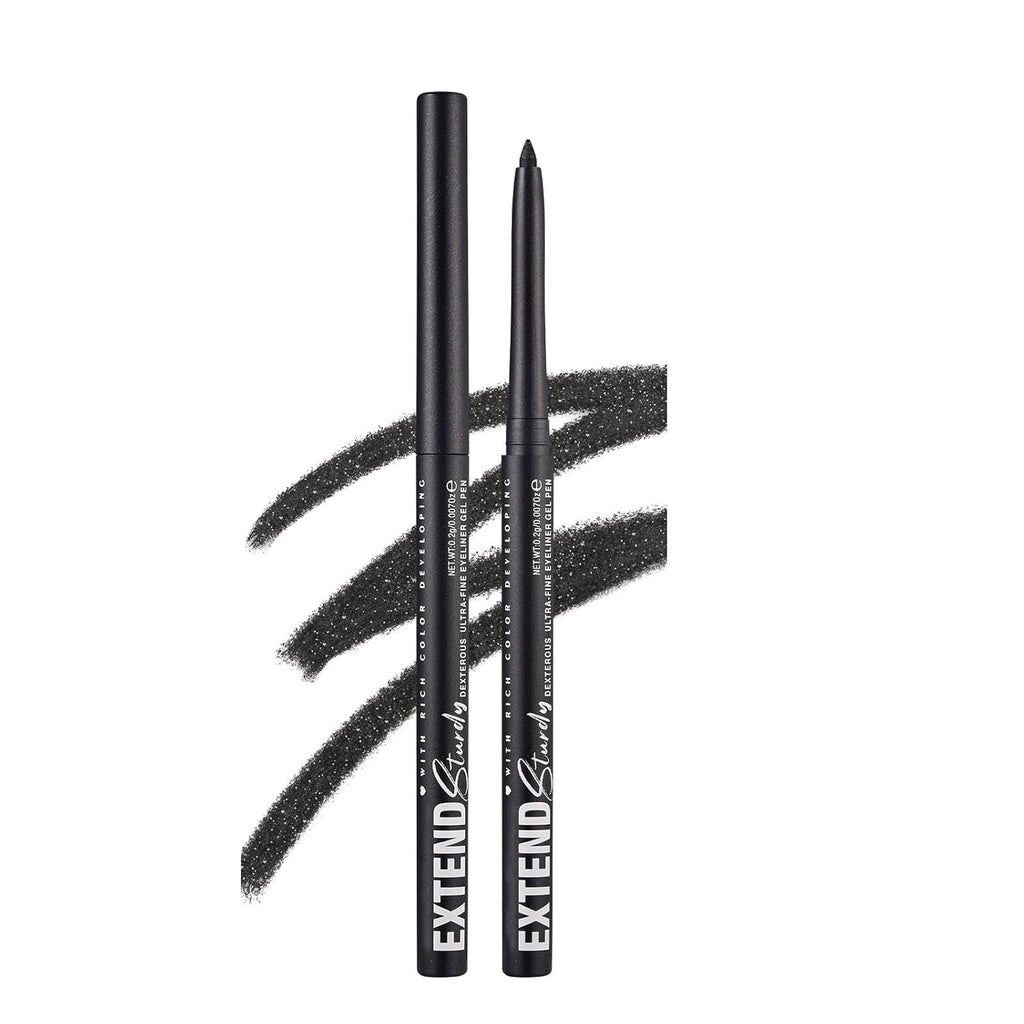 Black Shimmer Eyeliner Pencil Waterproof Retractable Black Gel Eyeliner Smudge-proof Hypoallergenic Makeup (12#)