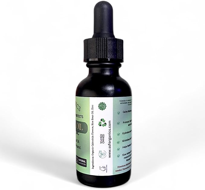 SSF Organics - Calendula Oil Concentrate | Organic Topical Recovery for Damaged Skin. Soothes, Heals, Restores. 1 oz.