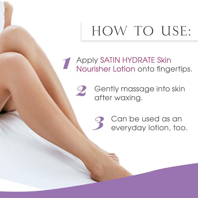 SATIN SMOOTH Hydrate Skin Nourisher Lotion, Post Waxing Treatment, Daily Moisturizer 16 oz