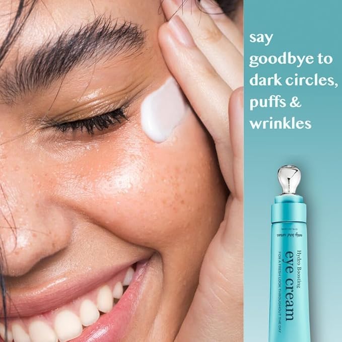 Under Eye Cream for Dark Circles and Puffiness - Caffeine Eye Cream Anti Aging Brightener With Niacinamide, Squalane, Peptide Complex, Korean Skin Care Formula - Massage Zinc Roller - Puffy Eyes