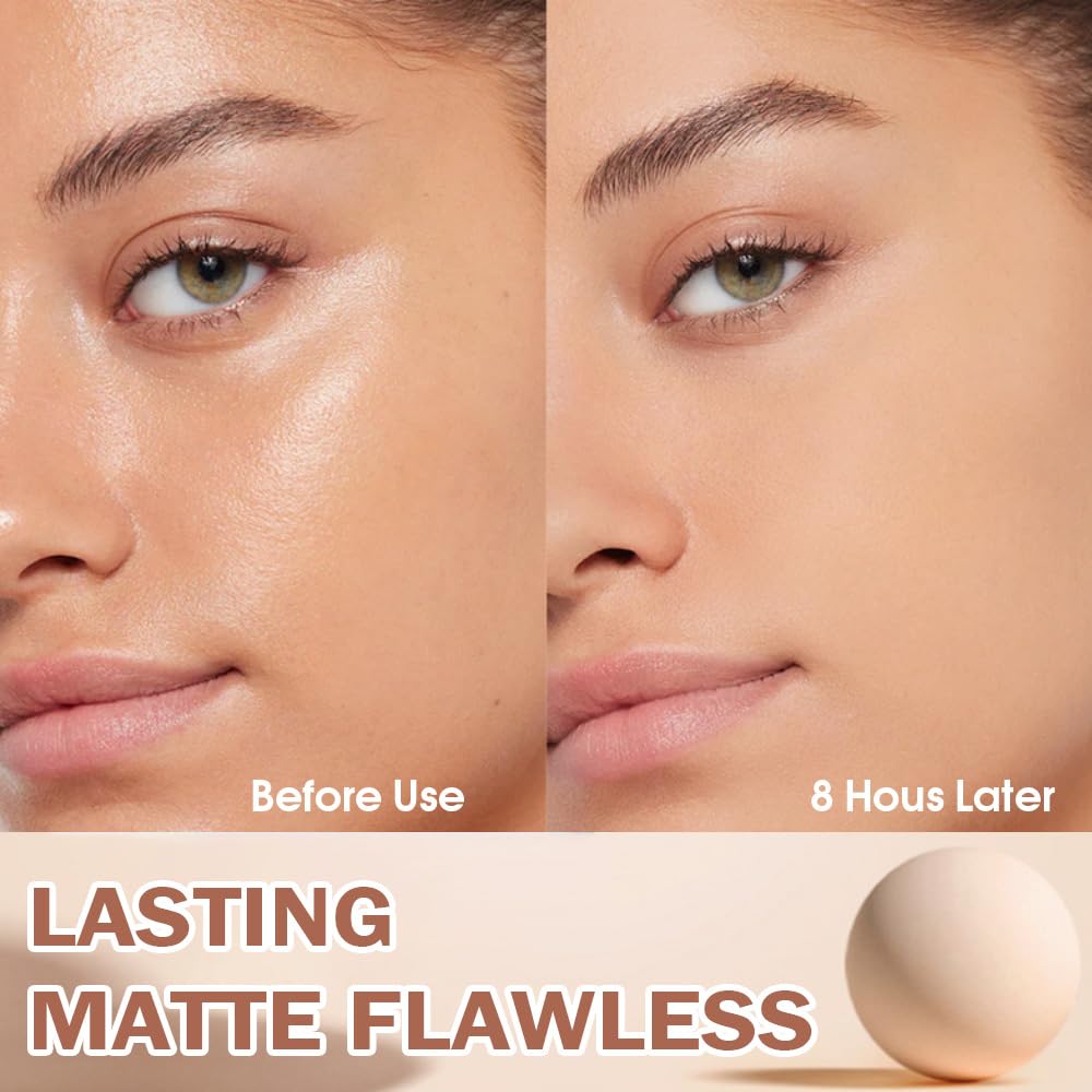 evpct Oil Control Pressed Face Powder Compact for Women, Translucent Setting Powder Makeup Foundation for Women, Waterproof Long Lasting Lightweight, polvo compacto de maquillaje, 250 Radiant Sand