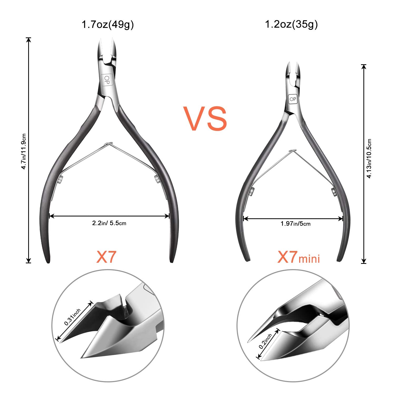 Cuticle Nippers Salon Grade for Manicurist Extremely Sharp Effortless Cuticle Trimmer Precise Clippers Pedicure Manicure Nail Care Tool, opove X7 mini, Space Gray