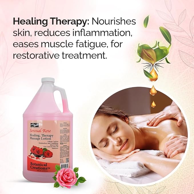 PRONAIL - Healing Therapy Massage Lotion, Sensual Rose, 128 Oz for Professional Pedicure, Body and Hot Oil Manicure