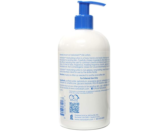 Vanicream Moisturizing Lotion, Pump, 16 Ounce (Pack of 2)