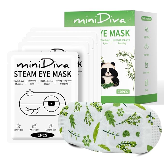 Minidiva Steam Eye Mask for Dry Eyes, 30Pcs Self Heating Spa Warm Eye Mask Relax Sleep Mask, Disposable Heated Eye Mask for Dark Circles Eye Fatigue, Relieve Stress Eye Fatigue (Unscented)