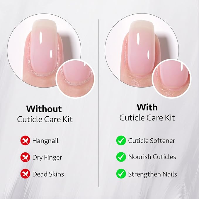 GAOY Cuticle Care Kit - Cuticle Oil and Cuticle Remover, 20ml 2 Pcs Cuticle Nourishes and Softener, Promotes Nail Growth and Strength