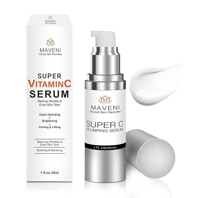 Super C Serum for Mature Skin, All-in-One Vitamin Formula Hydrates, Dark Spot Serum, Hydrates, Firms, Lifts, Smooths, Wrinkles, Reduce Dark Spots, Targets Age Spots & Wrinkles, 1 fl oz