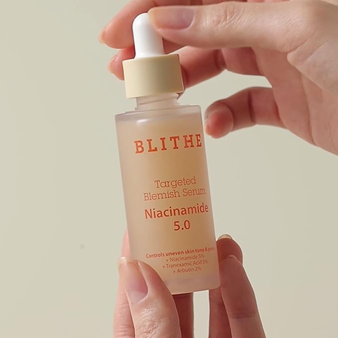 BLITHE Niacinamide 5% + Tranexamic Acid 3% Serum, Dark Spot Corrector - Vitamin B3 Niacinamide for Face, Skin Soothing Cica & Allantoin, Arbutin & Tranexamic Acid, 1oz
