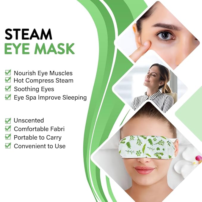 Minidiva Steam Eye Mask for Dry Eyes, 30Pcs Self Heating Spa Warm Eye Mask Relax Sleep Mask, Disposable Heated Eye Mask for Dark Circles Eye Fatigue, Relieve Stress Eye Fatigue (Unscented)