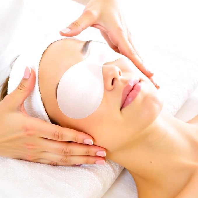 100 Pcs Disposable Non Woven Eye Care, Cotton Sheet Eye Mask Hygienic Eyelid Sheets, Clear Facials Patch Eye Pads For Dry Eyes for Skincare Spa Wrap Moisture Retention Beauty