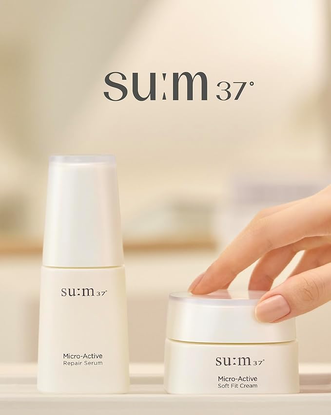 SU:M Micro-Active Repair Serum Set (3-piece set) - Hydrating and Calming Korean Skincare Serum for Sensitive and Acne-Prone Skin, Reduces Pores and Enhances skin tone