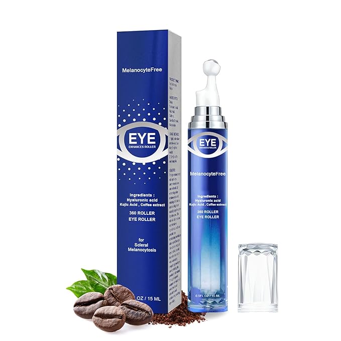 5% Caffeine Eye Serum Anti Aging, Eye Serum with Acid Niacinamide peptides for Puffy Eye Bags Fine Lines Dark Circles Wrinkles, Under Eye Cream with 360° Eye Roller Massage Ball for Men& Women