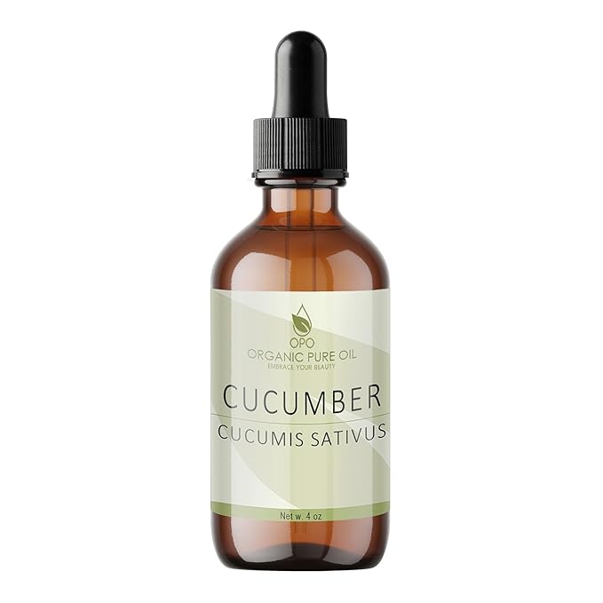 OPO Cucumber Seed Oil - 4 oz Glass & Dropper - Pure Cold Pressed Unrefined Natural Non GMO Vegan Cleansing Moisturizing Hydrating Extra Strength Hair Face Skin Body Nails Cuticles