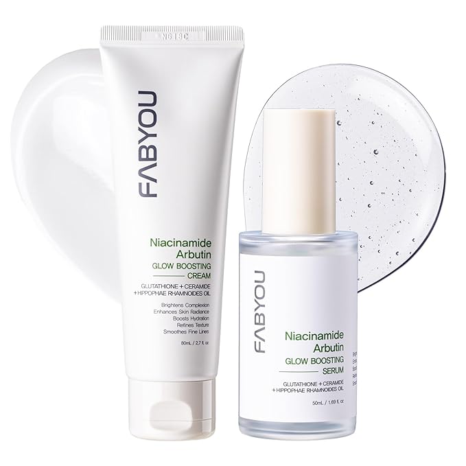 Fabyou Daily Niacinamide Arbutin Lightweight Korea Skin Care Glow boosting Set, Hydrating & Brighten with 10% Niacinamide, Arbutin and Vitamin C, Salicylic Acid, for pore Control