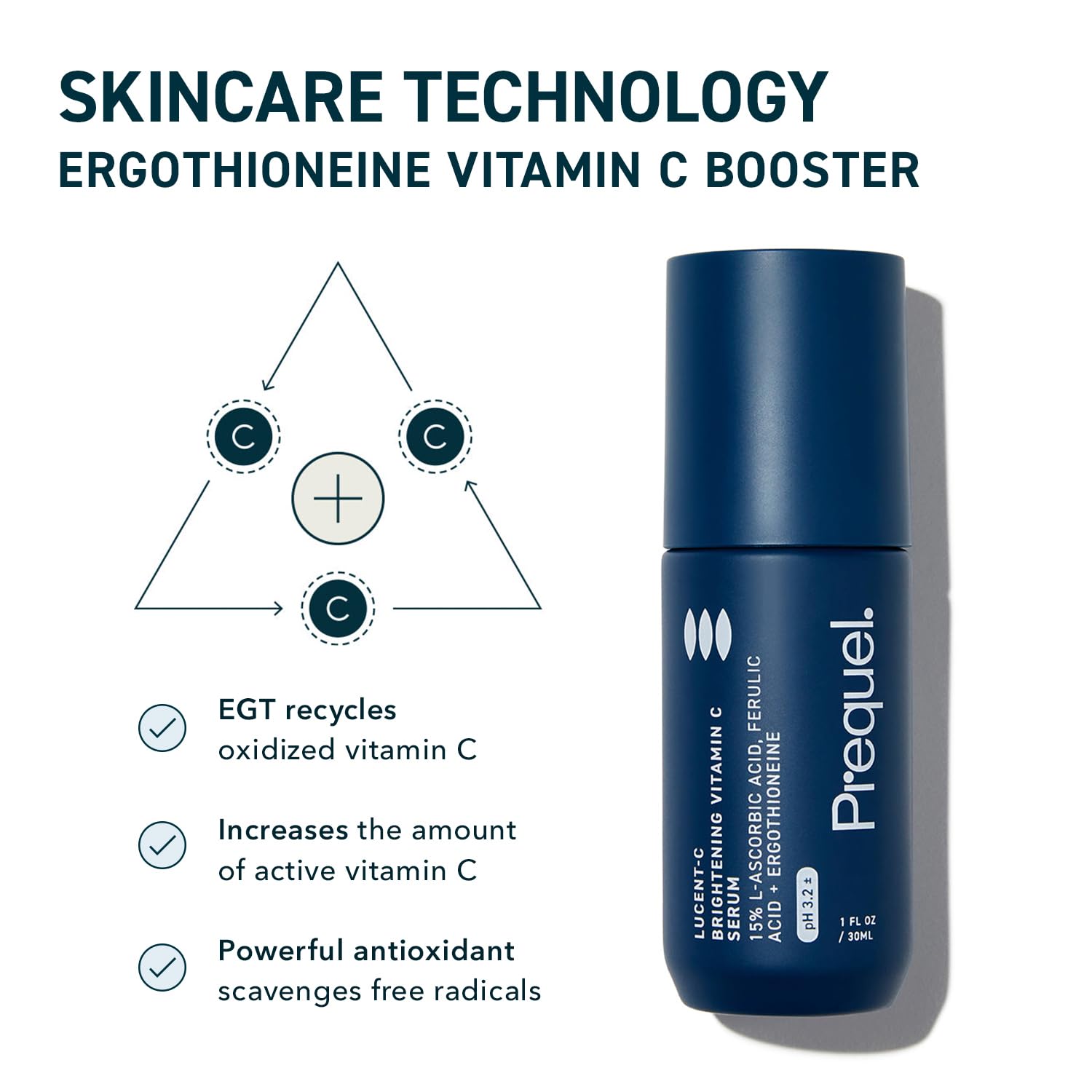 Skin Lucent-C, Vitamin C Serum for Face. Professional Facial L-Ascorbic Acid, Ferulic Acid Formula with Niacinamide. Clinical Skincare for Luminous Firm Skin. 1oz Pump