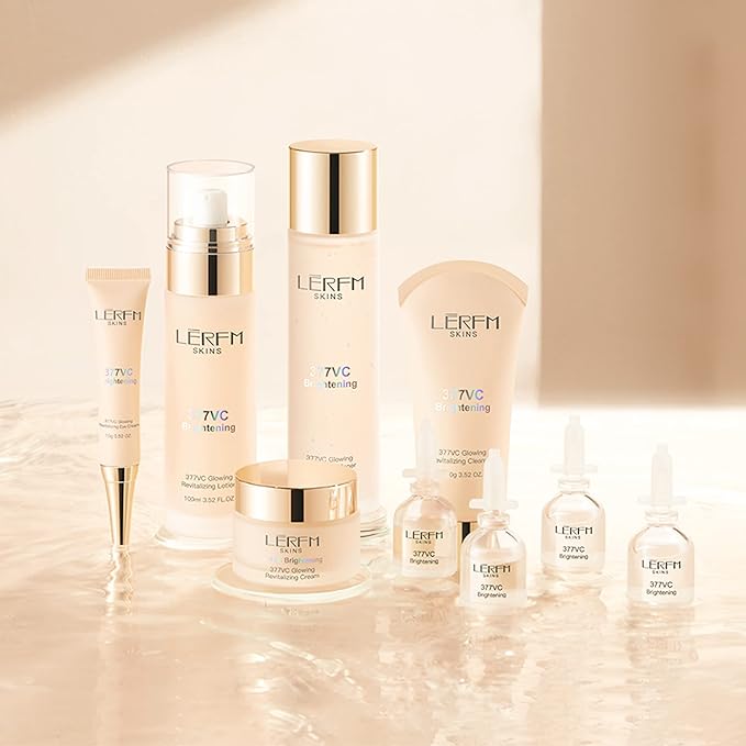 Skin Care Set 9 in 1 Facial Cleanser, Toner, Serum, Face Lotion, Cream & Eye Cream – Hydrating, Anti-Aging &Brightening Daily Routine for Glowing Skin