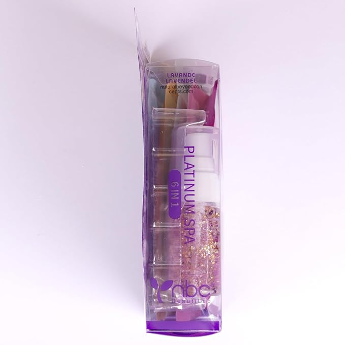 Pedicure Kit Foot Soak Set: Bubble Salt, Sugar Scrub, Massage Mask, Massage Lotion in a Box, 4 Step Foot Spa Kit for Dry Feet,Tired Feet(Lavender)