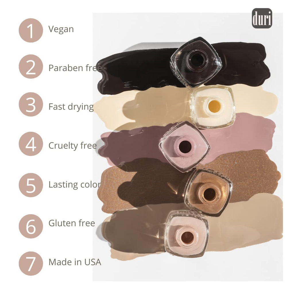 duri Nail Polish, 539 Path Of Light, Rose Gold Metalic, Semi Sheer Coverage, Glossy Finish, Fast Drying, Vegan, Gluten Free, 0.45 Fl Oz