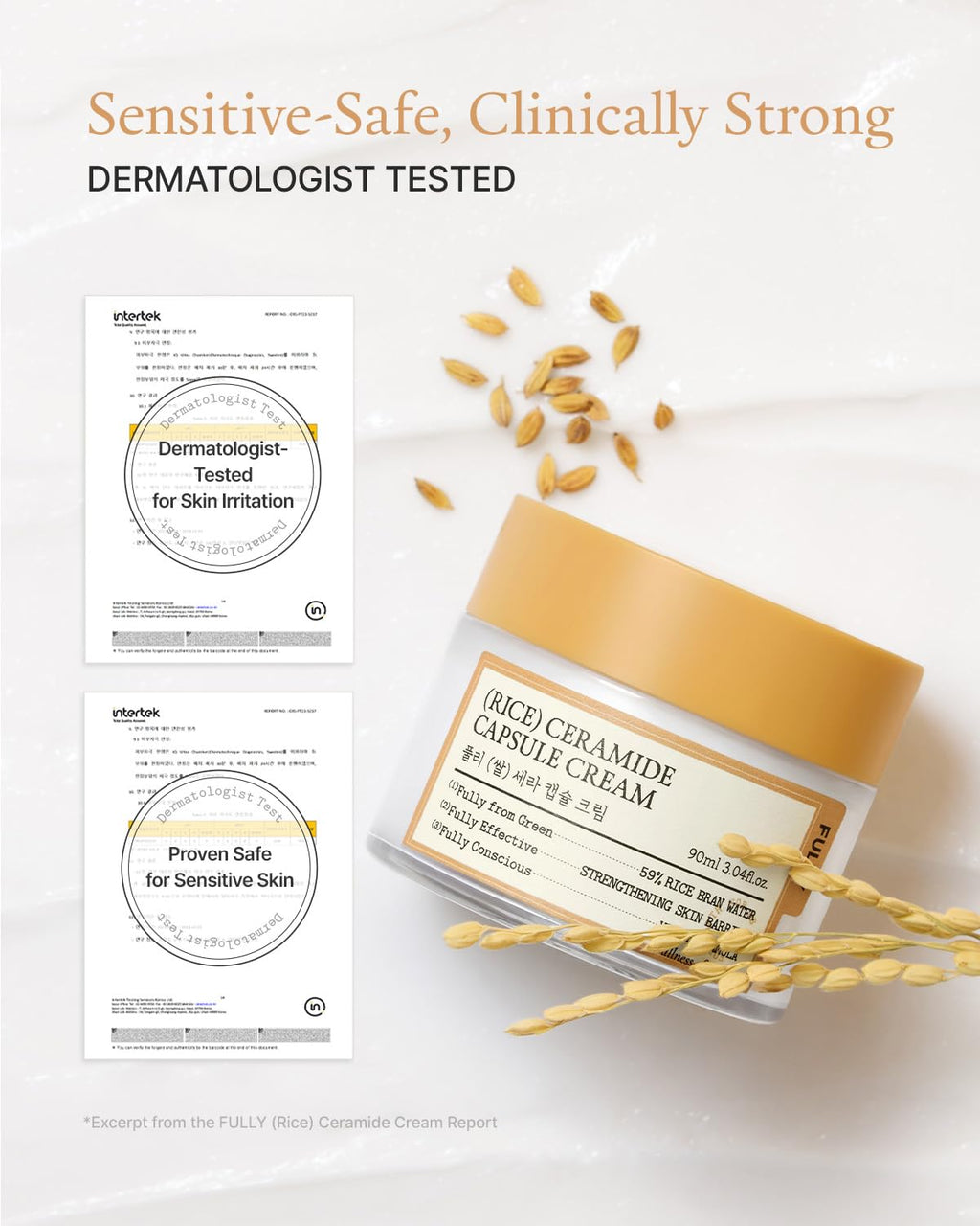 FULLY Rice Ceramide Moisturizing Cream – Deep Hydration Korean Facial Cream with Rice Bran Extract & Ceramide, Strengthens Barrier, Glowing Skin, Fragrance-Free, Vegan& Dermatologist Tested 3.04 fl.oz