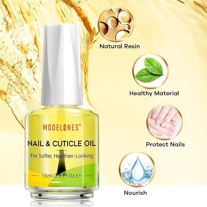 modelones UV Gloves and Cuticle Oil, 15ml Nail & Cuticle Care Strengthener Oil Vitamin E + B Fragrance-Free Cuticle Revitalizing Oil for Nail Growth and Gel Nail Polish