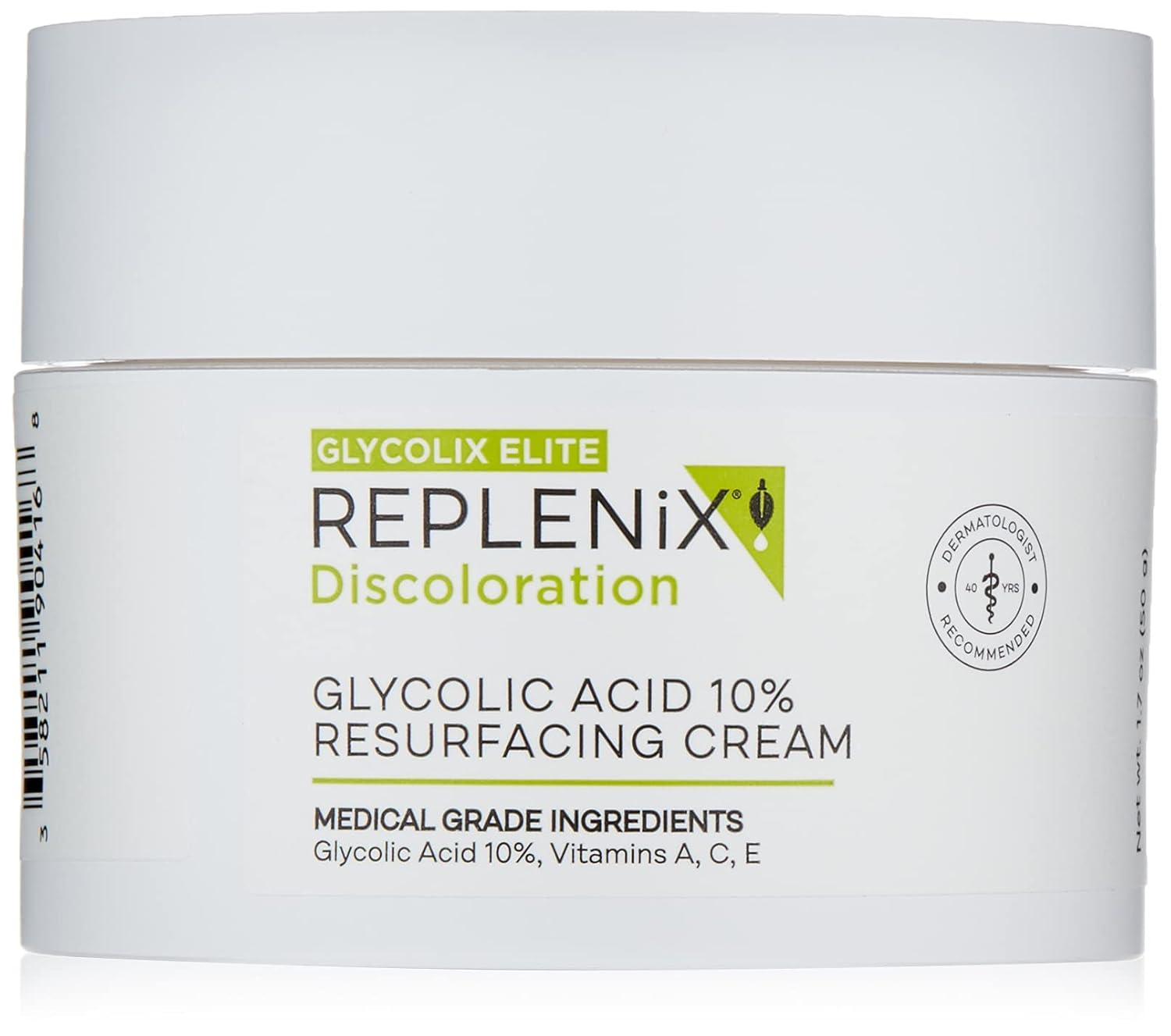 Replenix Glycolic Acid 10% Resurfacing Cream, Hydrating & Lightweight Medical-Grade Exfoliating Face Moisturizer for Skin Discoloration (1.7 oz)