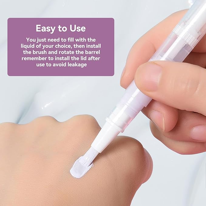 3 PCS Transparent Twist Pens, 4.5ml Rotating Reusable Cuticle Oil Pen Nail Oil Container Applicator with Brush Tip for Skin Care Nail Care Home Travel