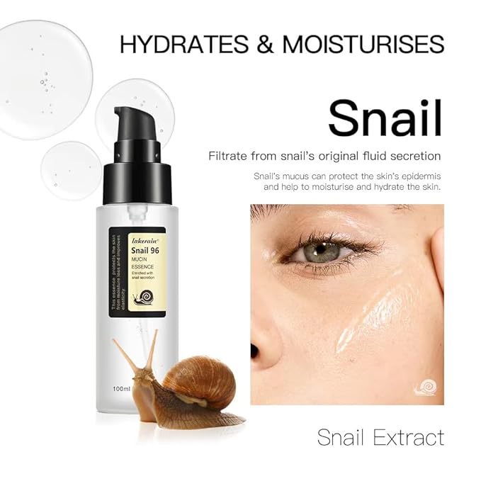 100ML Snail Mucin Serum,96% Advanced Snail Mucin Power Essence,Snail Mucin Repair Dark Spots,Hydrating and Moisturizing Snail 96%,Snail Mucin Essence for Face,Improve Skin Vitality