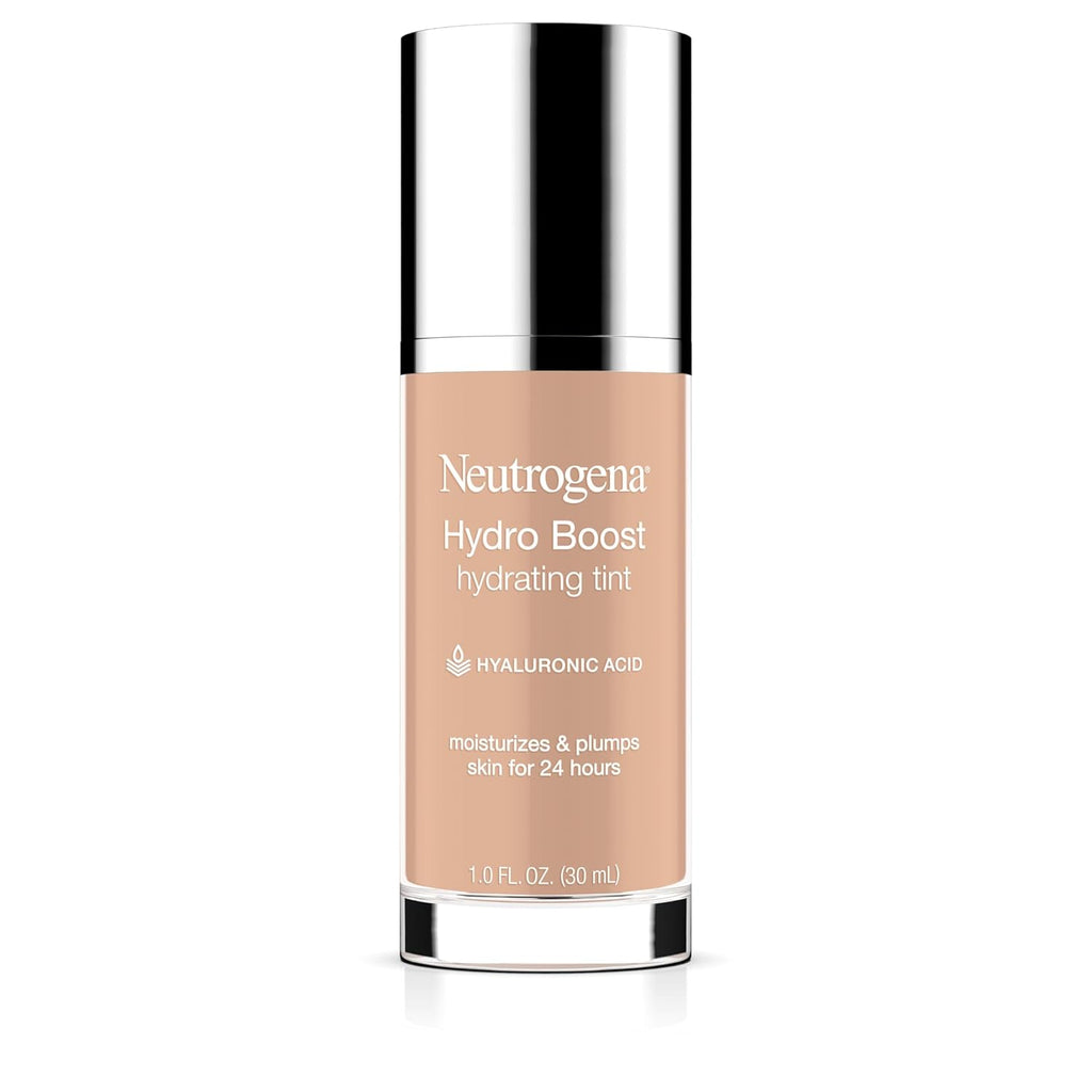 Neutrogena Hydro Boost Hydrating Tint Foundation Makeup for Dry Skin, with Hyaluronic Acid, Lightweight Oil-Free Water Gel, Non-Comedogenic, 30 Buff Color, 1.0 fl. oz
