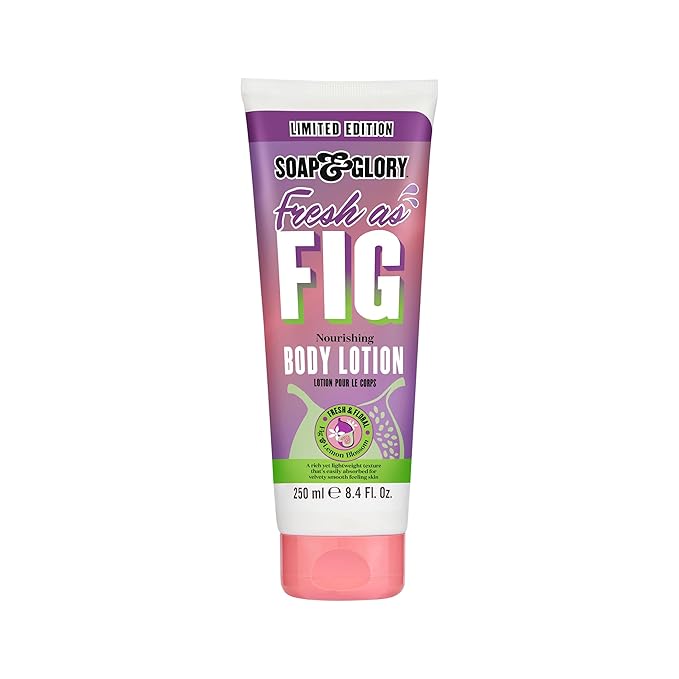 Soap & Glory Fresh as Fig Vegan Body Lotion - Limited Edition Body Lotion for Dry Skin - Made with Almond Oil, Rosehip Seed Oil & Vitamin E - Scented with Fig & Sparkling Lemon Blossom (250 ml)