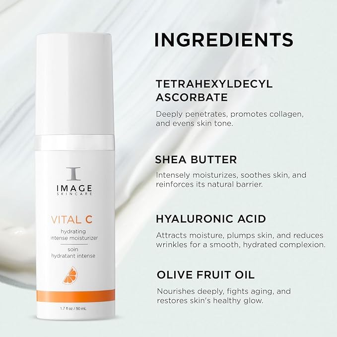 IMAGE Skincare VITAL C Duo - Hydrating Serum + Intense Moisturizer with Hyaluronic Acid & Shea Butter for Anti-Aging, Toning, & Deep Hydration (1.7 oz + 1.7 oz)