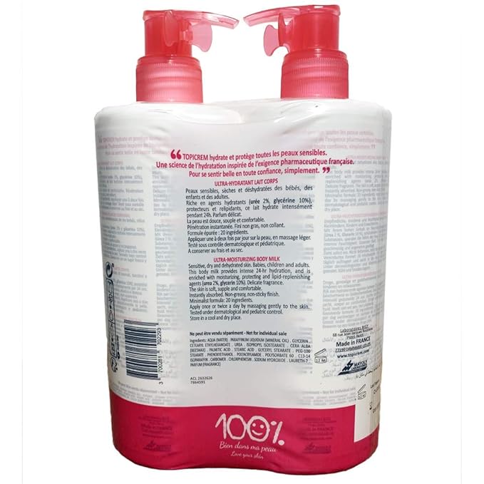 Topicrem Ultra-Moisturizing Body Milk 2 x 500ml