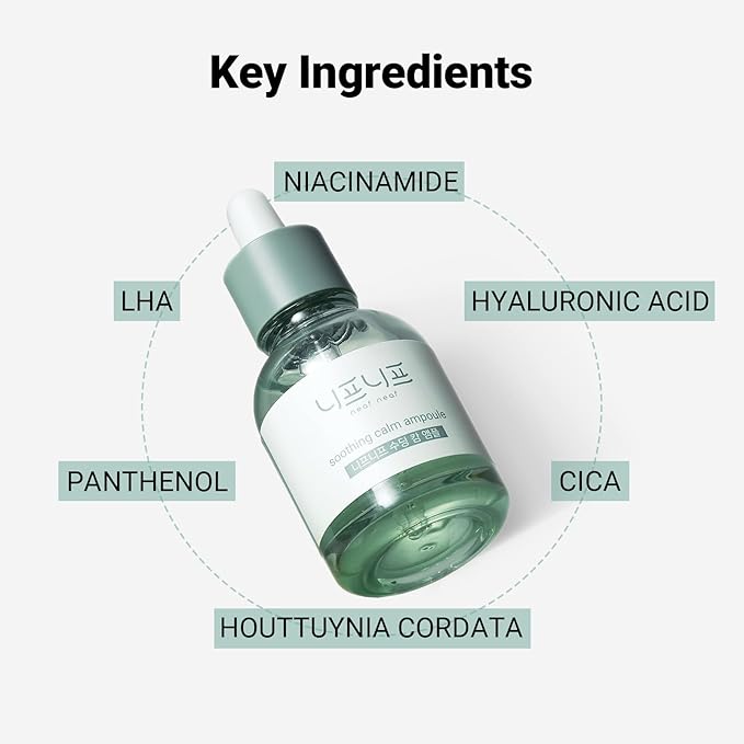 Soothing Calm Ampoule with Niacinamide, Spot Care Hyaluronic Acid, Non-Greasy, CICA Healing and Gentle Formula (30ml /1.01 oz) Radiant Serum, Korean Skincare