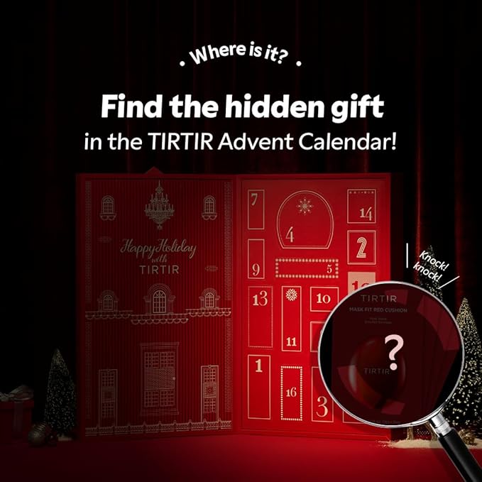 TIRTIR Advent Calendar 2024 | 16 Days of Holiday Gift Set for Women, Skincare and Makeup Set, Stocking Stuffers, Skincare & Cosmetic Christmas Gift for Her, 2024 Limited Edition