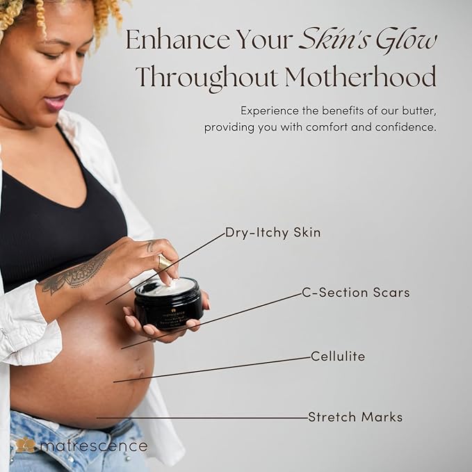 Stretch Mark Relief Restorative Belly Butter (8oz/118ml) | Spa-Quality Maternity Skincare | Clean, Organic, Pregnancy-Safe | Non-Greasy Deeply Nourishing & Moisturizing Skin Treatment