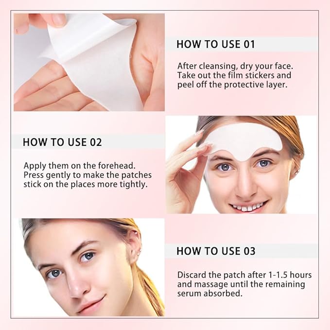 Kaely 12Pcs Forehead Wrinkle Patches,Facial Anti Wrinkle Patches with Collagen,Face Tape for Wrinkles for All Skin Types,Smooth Fine Lines & Wrinkles