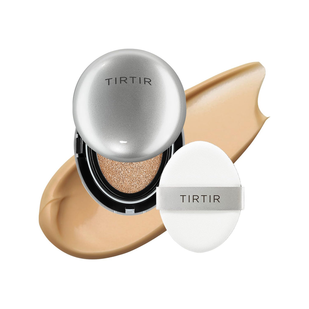 [*Mini Size*] TIRTIR Aura Glow Silver Cushion | Korean Cushion Foundation, (#31N French Beige, 0.15 Fl Oz)